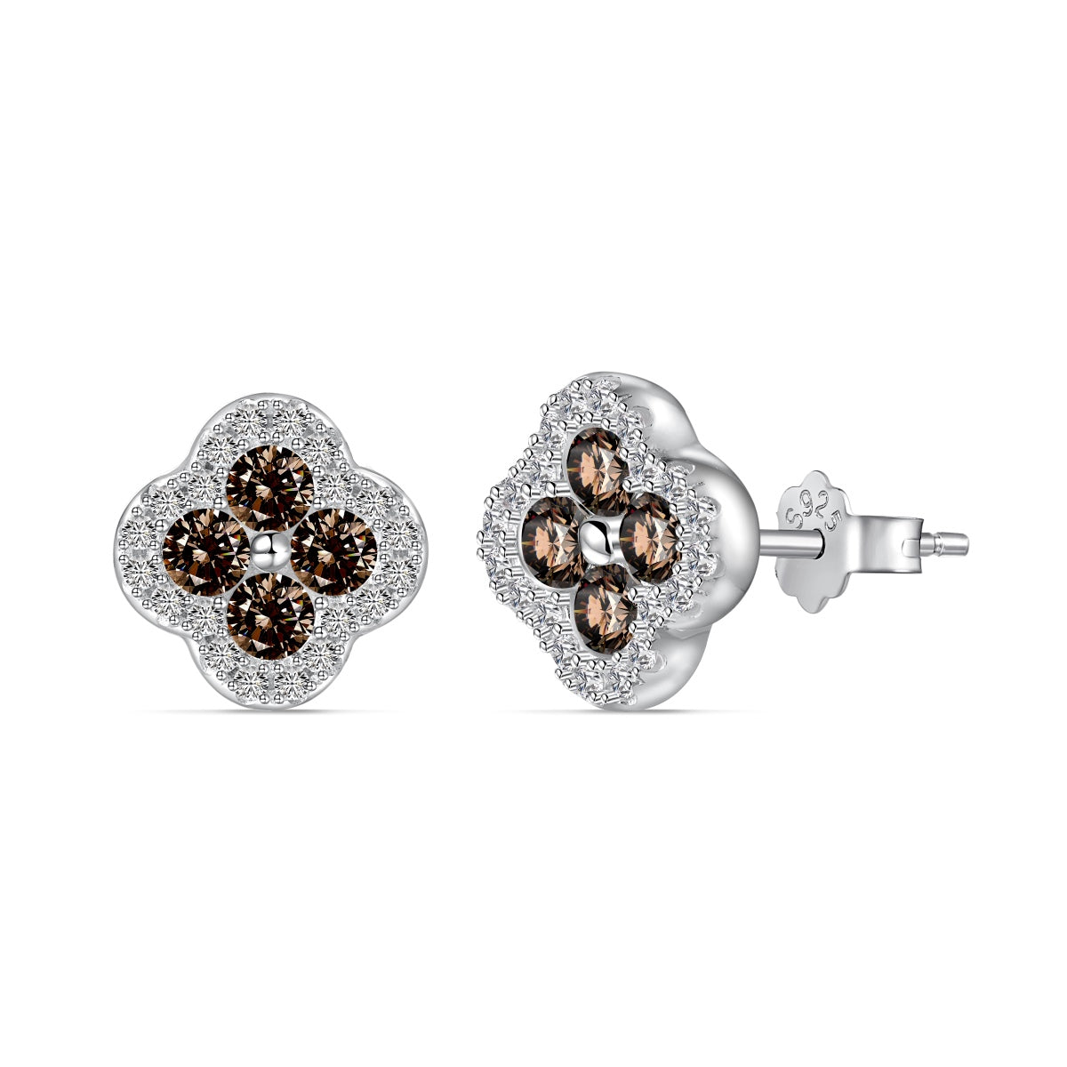 [Raffine]Boucles d'oreilles en forme de fleur de trèfle à quatre feuilles