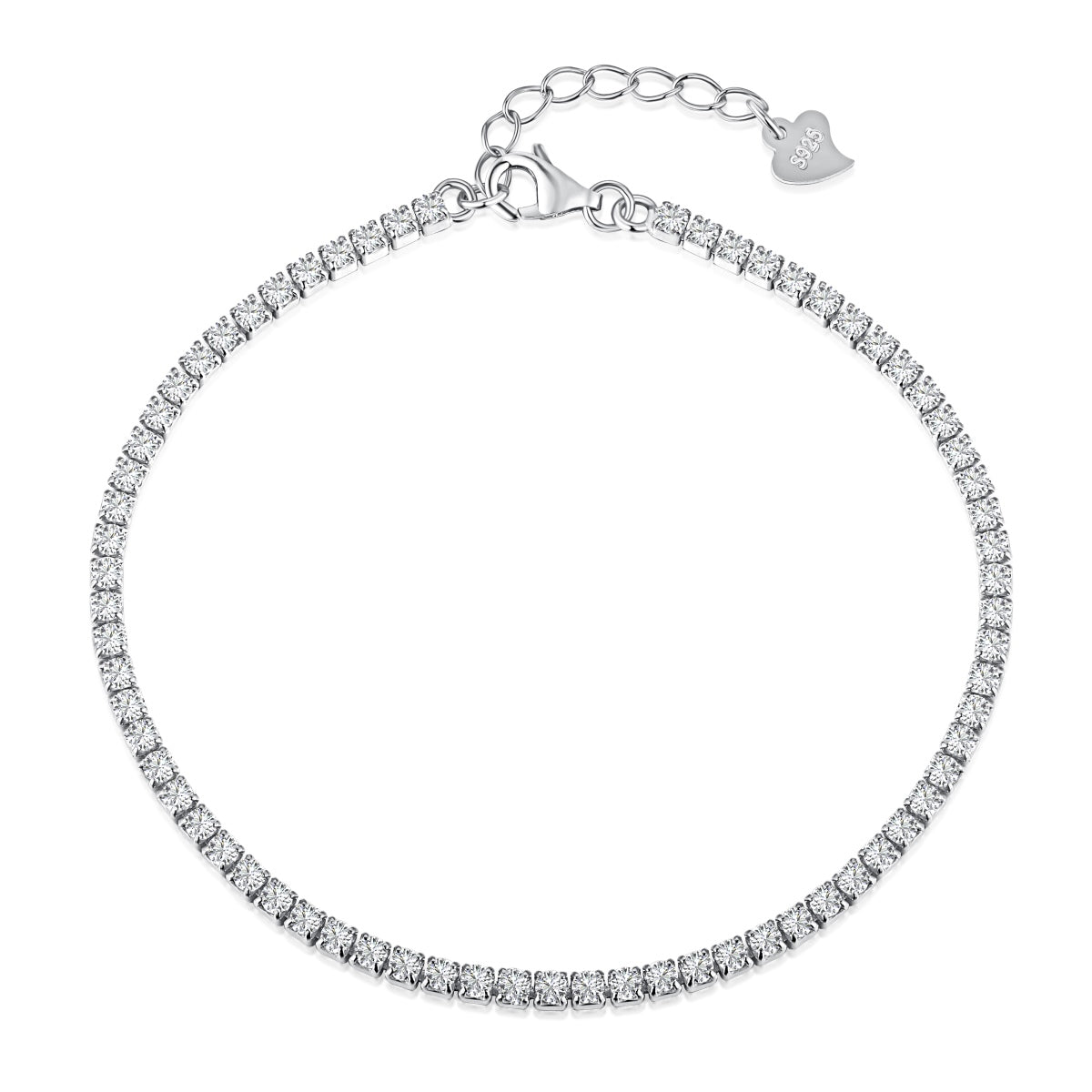 [Raffine] Pulsera de tenis con corte princesa radiante y brillante