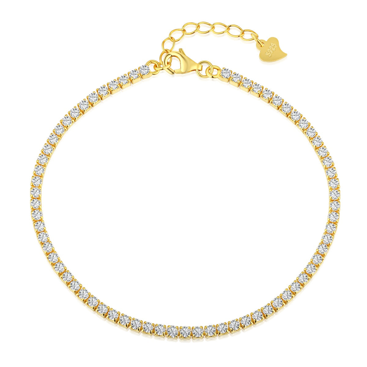 [Raffine] Pulsera de tenis con corte princesa radiante y brillante