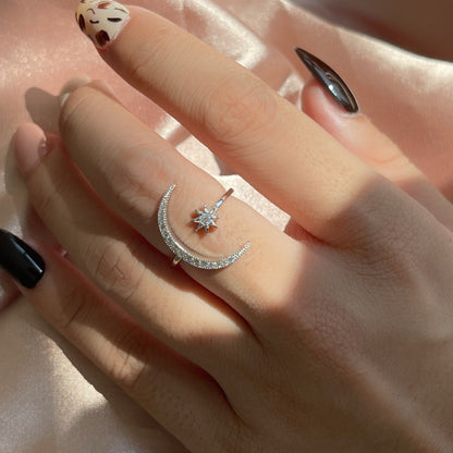 [Raffine]Anillo de luna y estrella de la eternidad