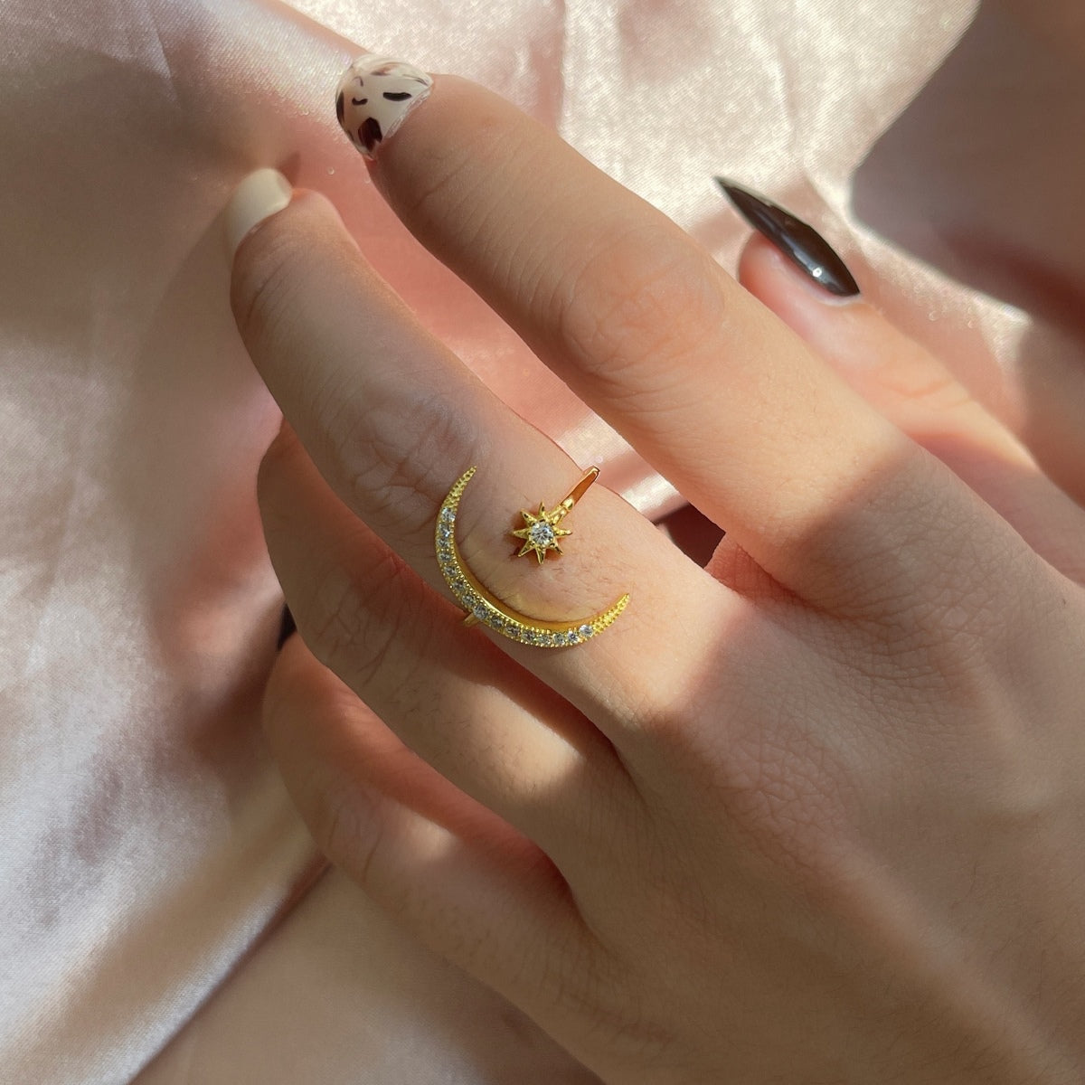 [Raffine]Anillo de luna y estrella de la eternidad