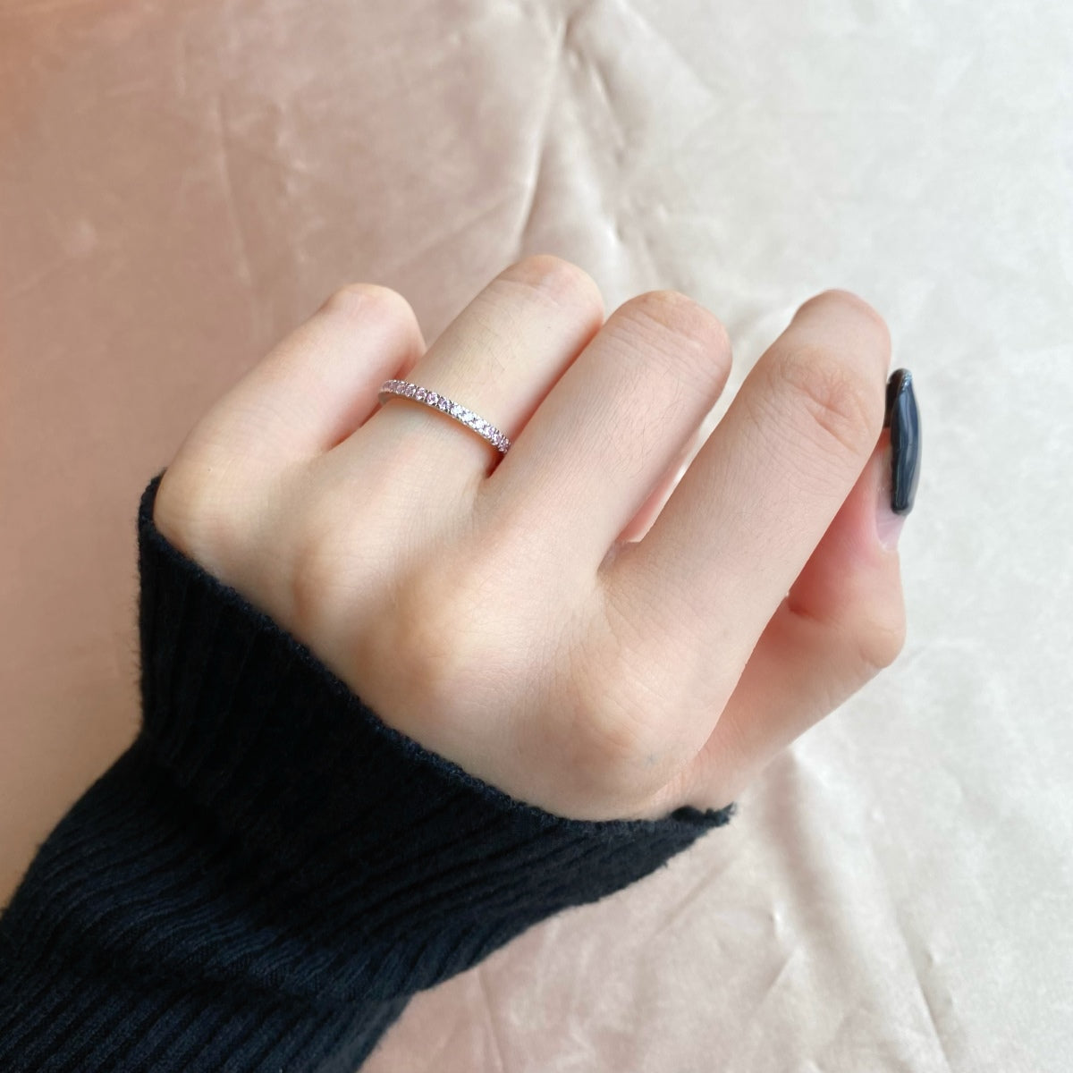 [Raffine] Anillo diario delicado y brillante de corte redondo