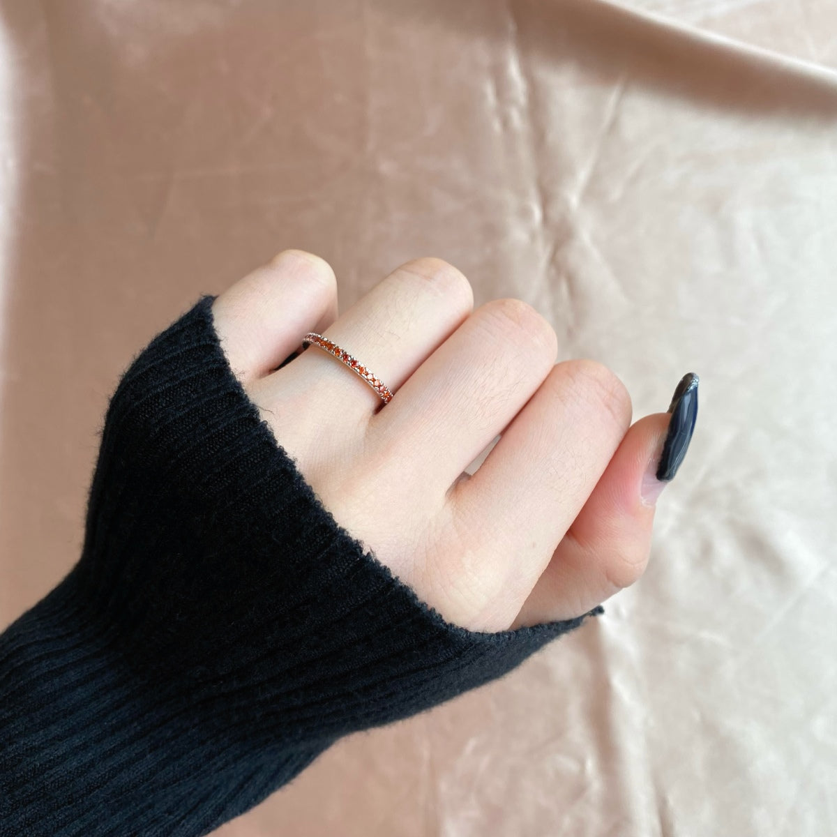 [Raffine] Anillo diario delicado y brillante de corte redondo