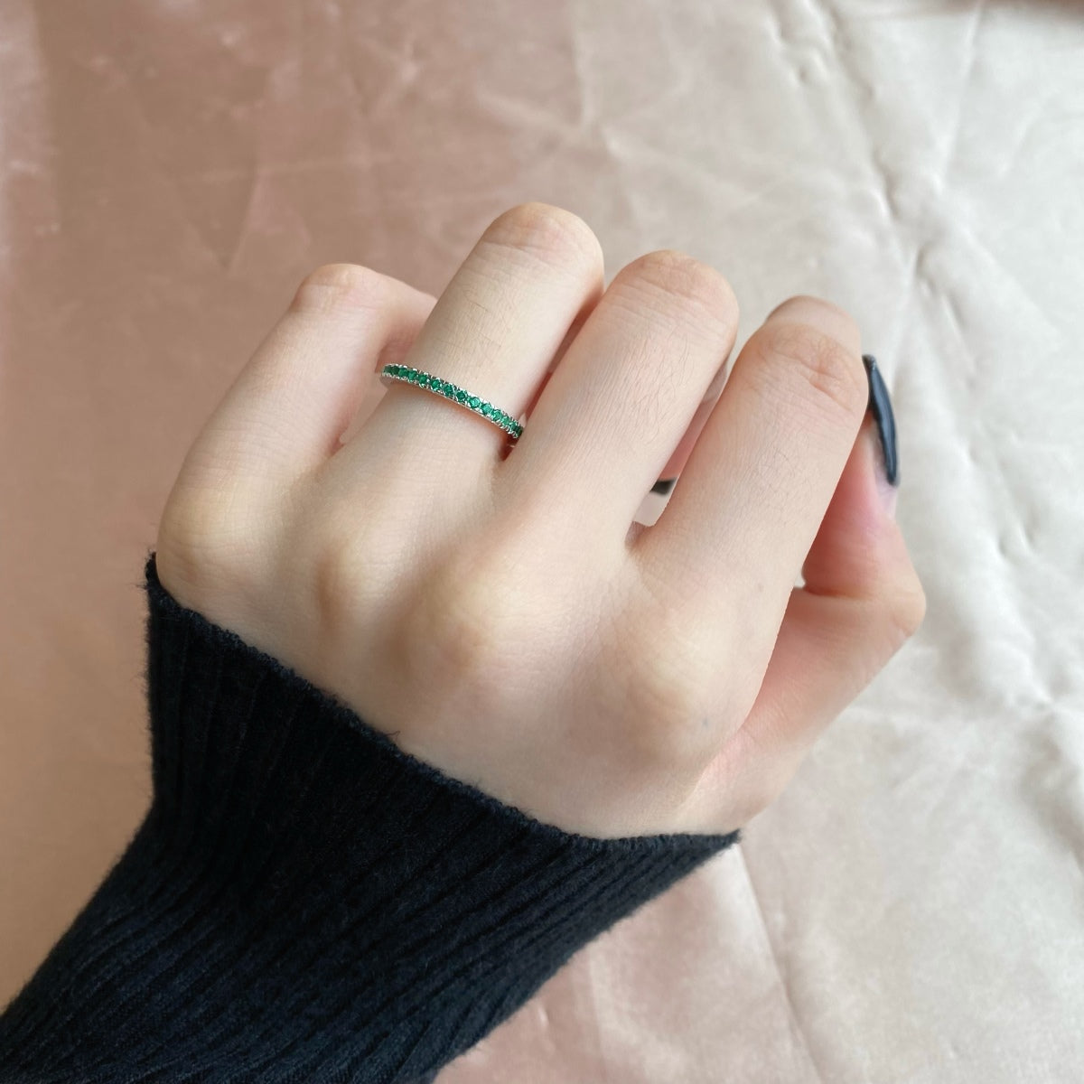 [Raffine] Anillo diario delicado y brillante de corte redondo