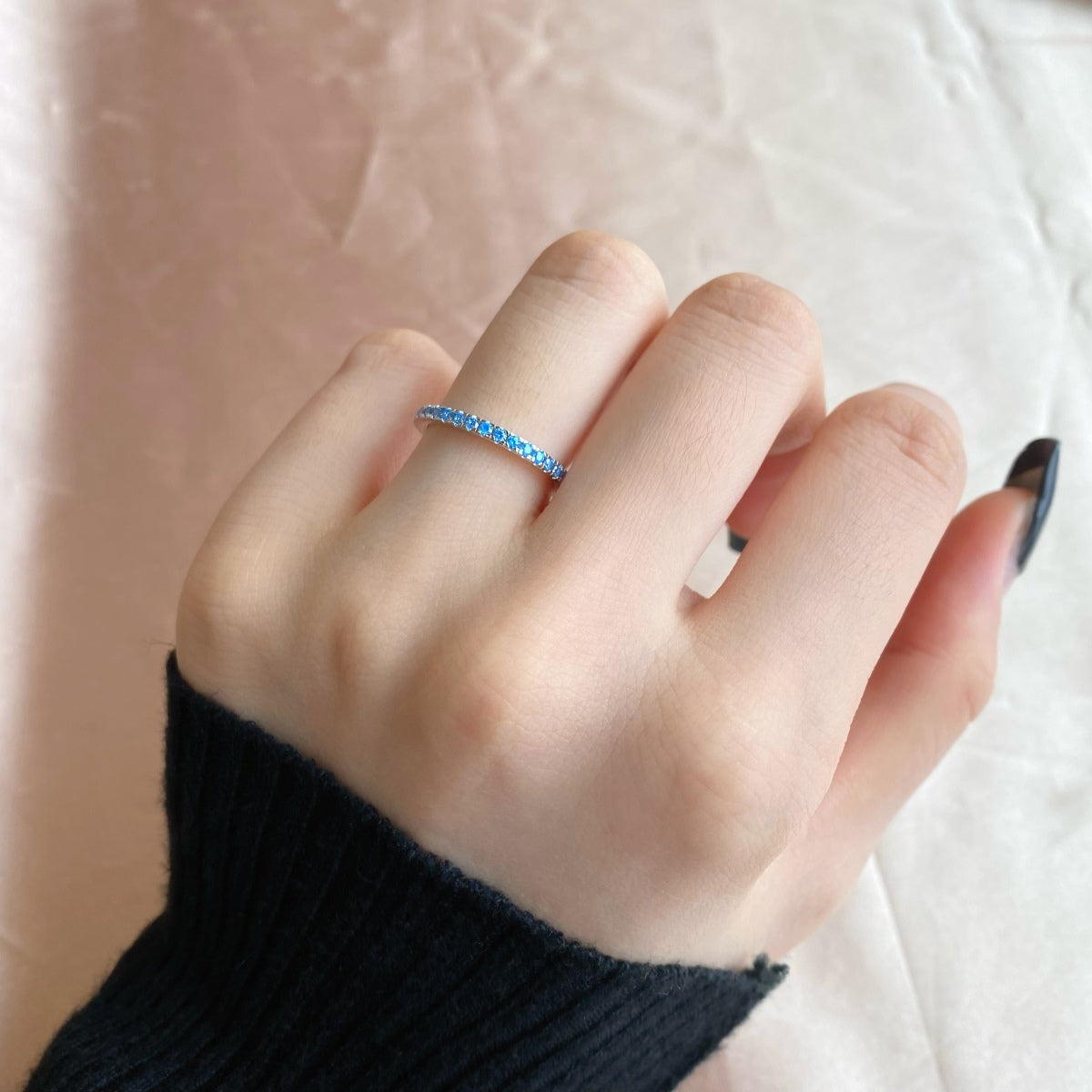 [Raffine] Anillo diario delicado y brillante de corte redondo