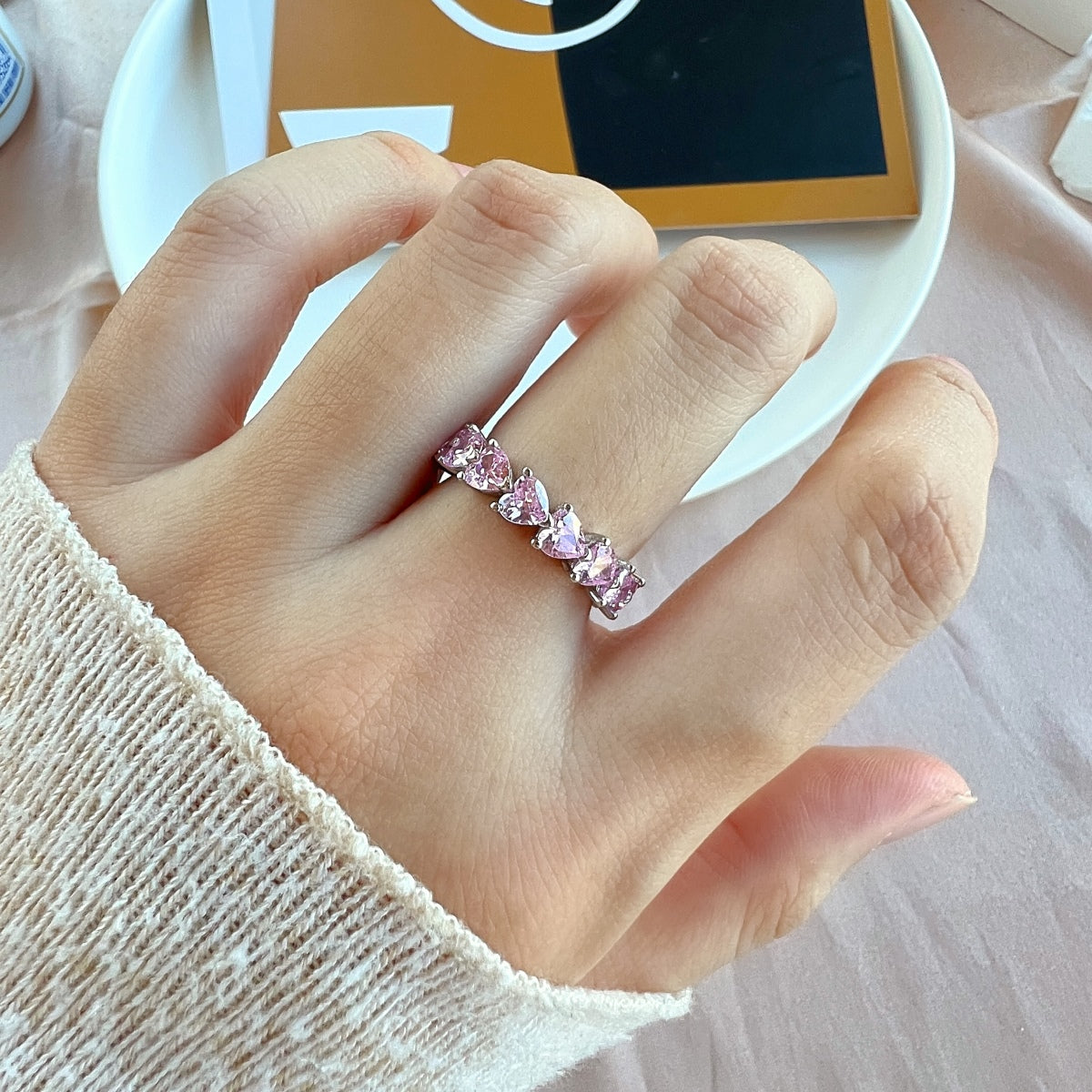 [Raffine] Anillo de amor con corte de corazón radiante de 0,25 quilates