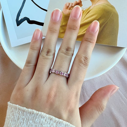 [Raffine] Anillo de tenis Eternity de corte redondo