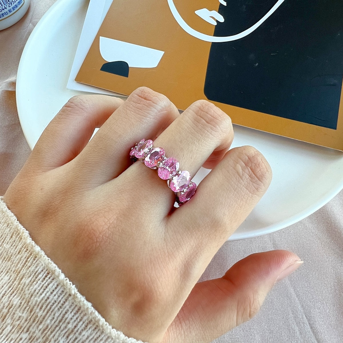 [Raffine] Anillo de tenis de corte cojín alargado y delicado