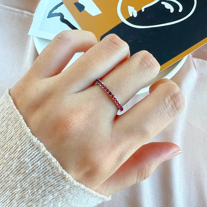[Raffine] Anillo diario delicado y brillante de corte redondo