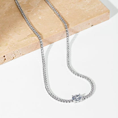[Raffine]1.0 Carat Shining Oval Cut Necklace