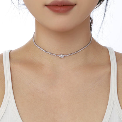 [Raffine]1.0 Carat Shining Oval Cut Necklace