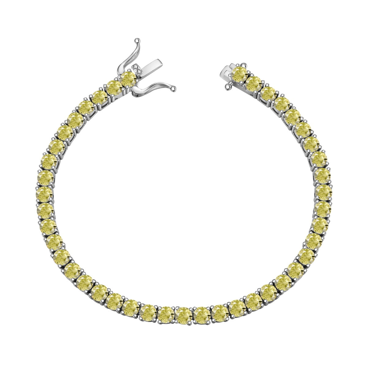 [Raffine] Pulsera de tenis con corte redondo deslumbrante y ornamentada