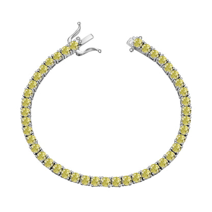 [Raffine] Pulsera de tenis con corte redondo deslumbrante y ornamentada