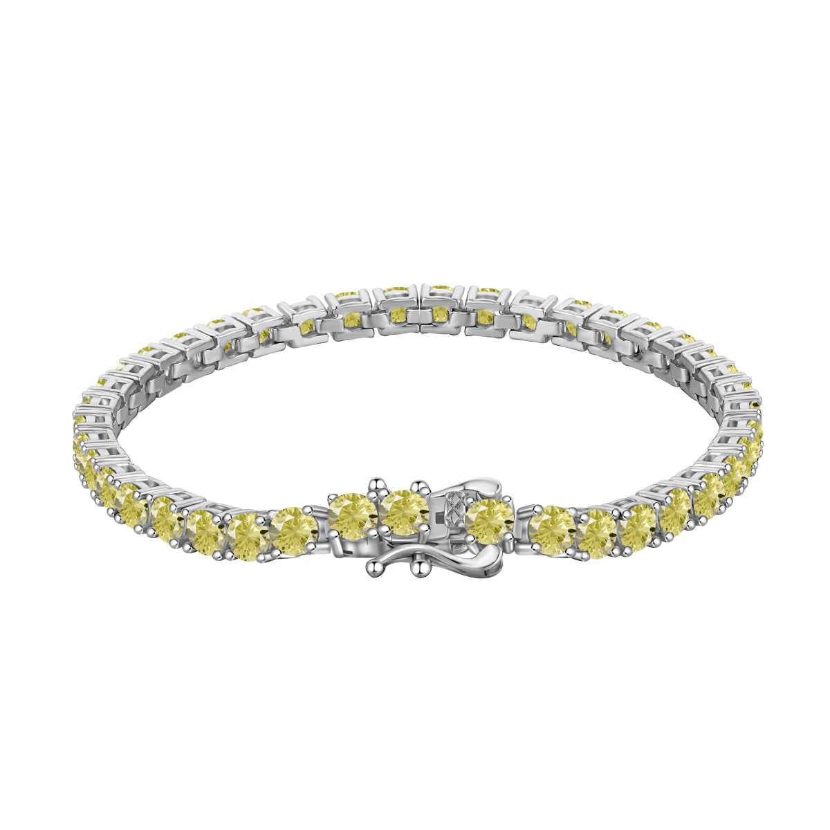 [Raffine] Pulsera de tenis con corte redondo deslumbrante y ornamentada
