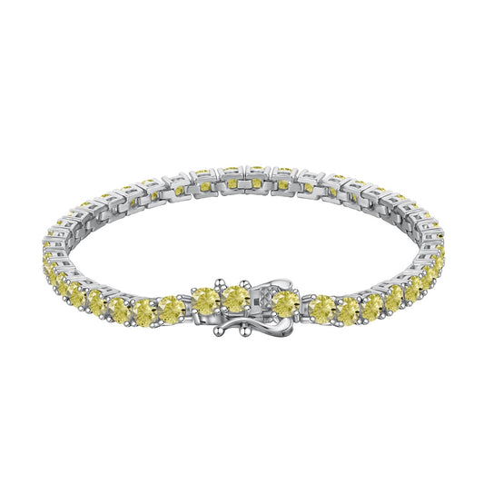[Raffine] Pulsera de tenis con corte redondo deslumbrante y ornamentada