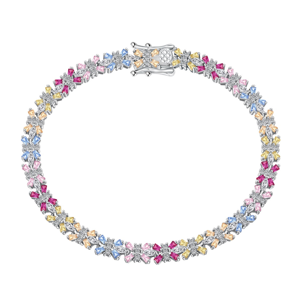 [Raffine] Pulsera de fiesta con corte esmeralda colorido y radiante