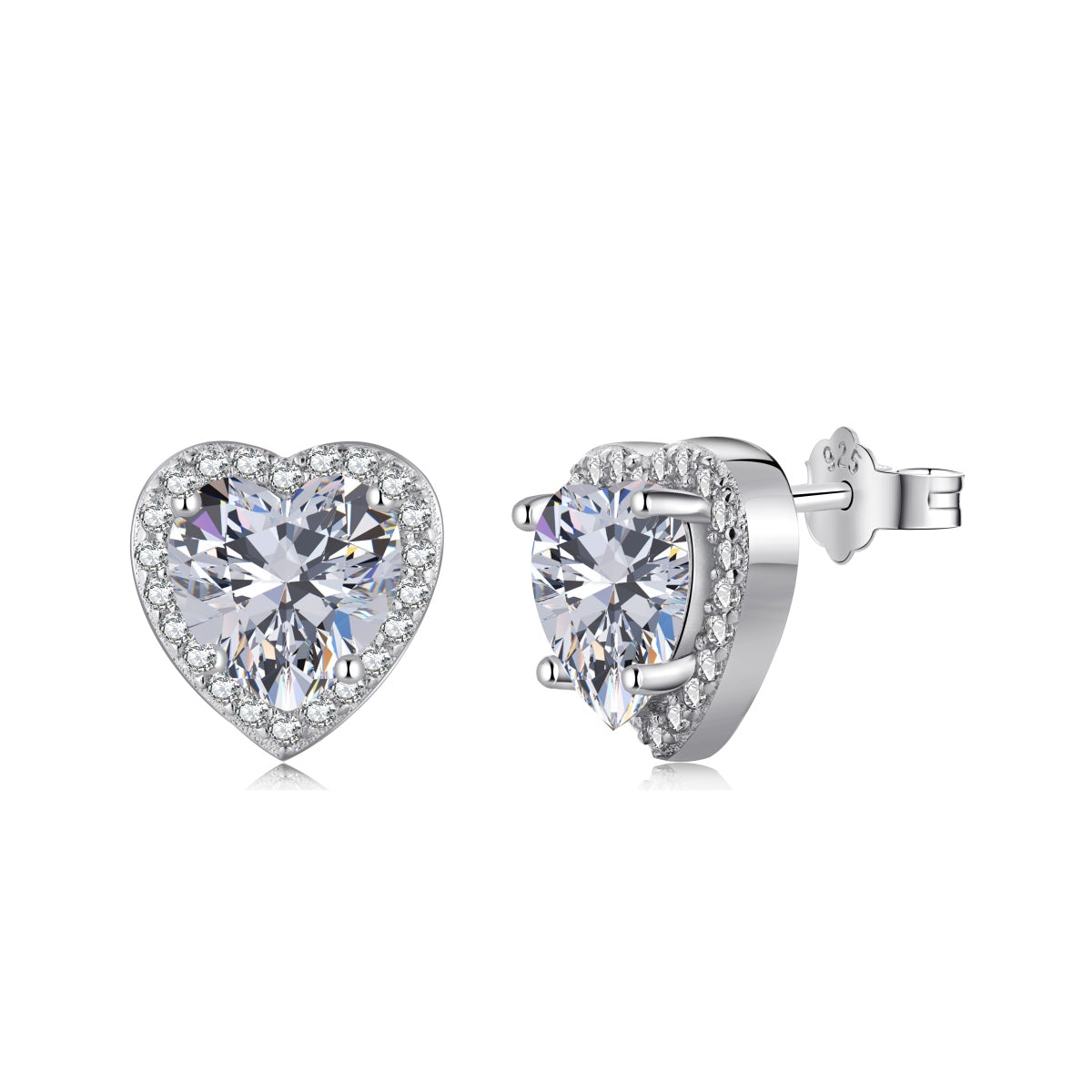 [Raffine]Sparkling Heart Shape Lover Earrings