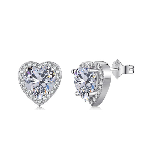 [Raffine]Sparkling Heart Shape Lover Earrings