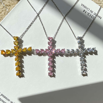 [Raffine]Radiant Cross Shape Necklace