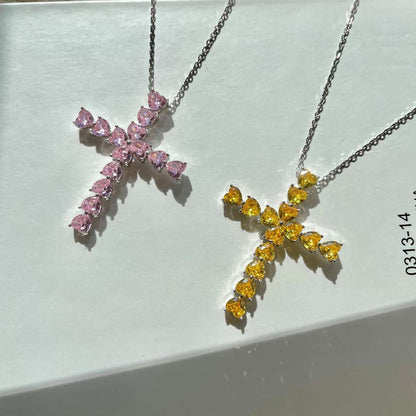 [Raffine]Radiant Cross Shape Necklace