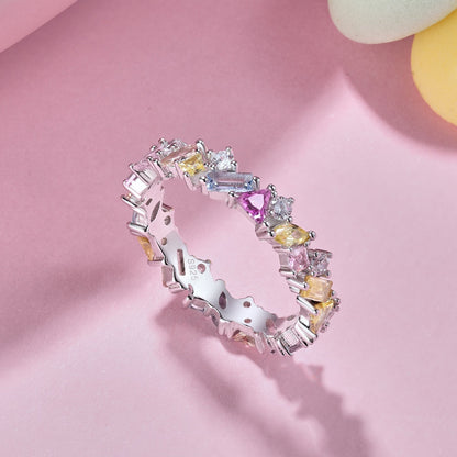 [Raffine] Anillo diario policromático deslumbrante con múltiples cortes