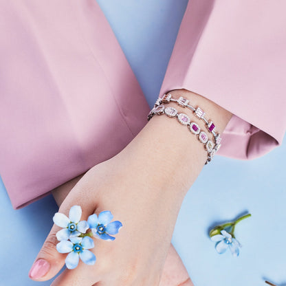 [Raffine]Pulsera diaria delicada y encantadora con corte esmeralda