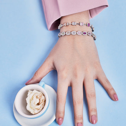 [Raffine]Pulsera diaria delicada y encantadora con corte esmeralda