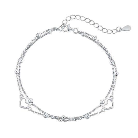 [Raffine] Bracelet délicat double couche en forme de cœur
