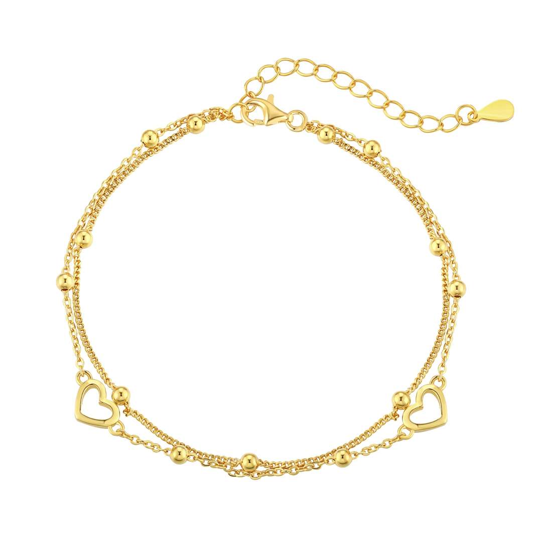 [Raffine] Delicada pulsera de corazón de amor de doble capa