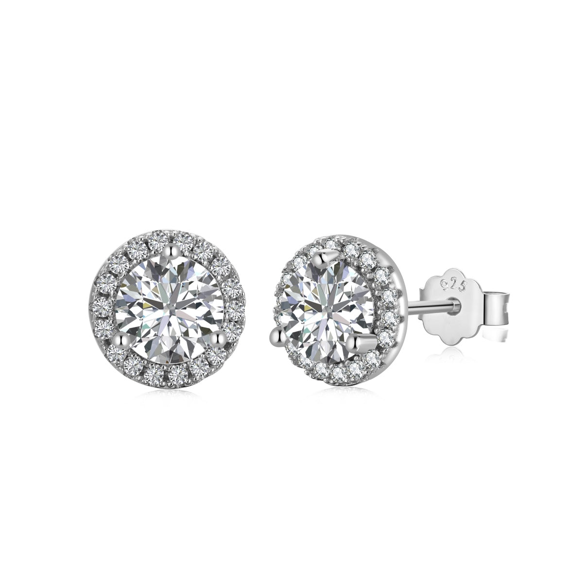 [Raffine]Classic Princess Round Shape Earrings