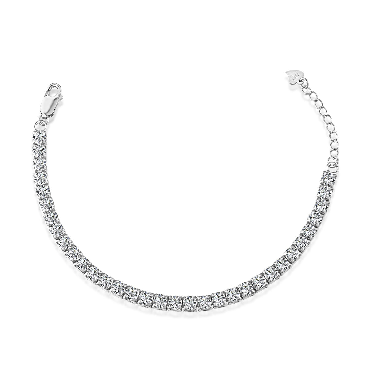 [Raffine] Pulsera de tenis con corte princesa radiante y brillante