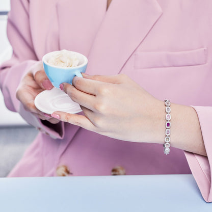 [Raffine] Exquisita pulsera diaria con corte esmeralda ornamentado