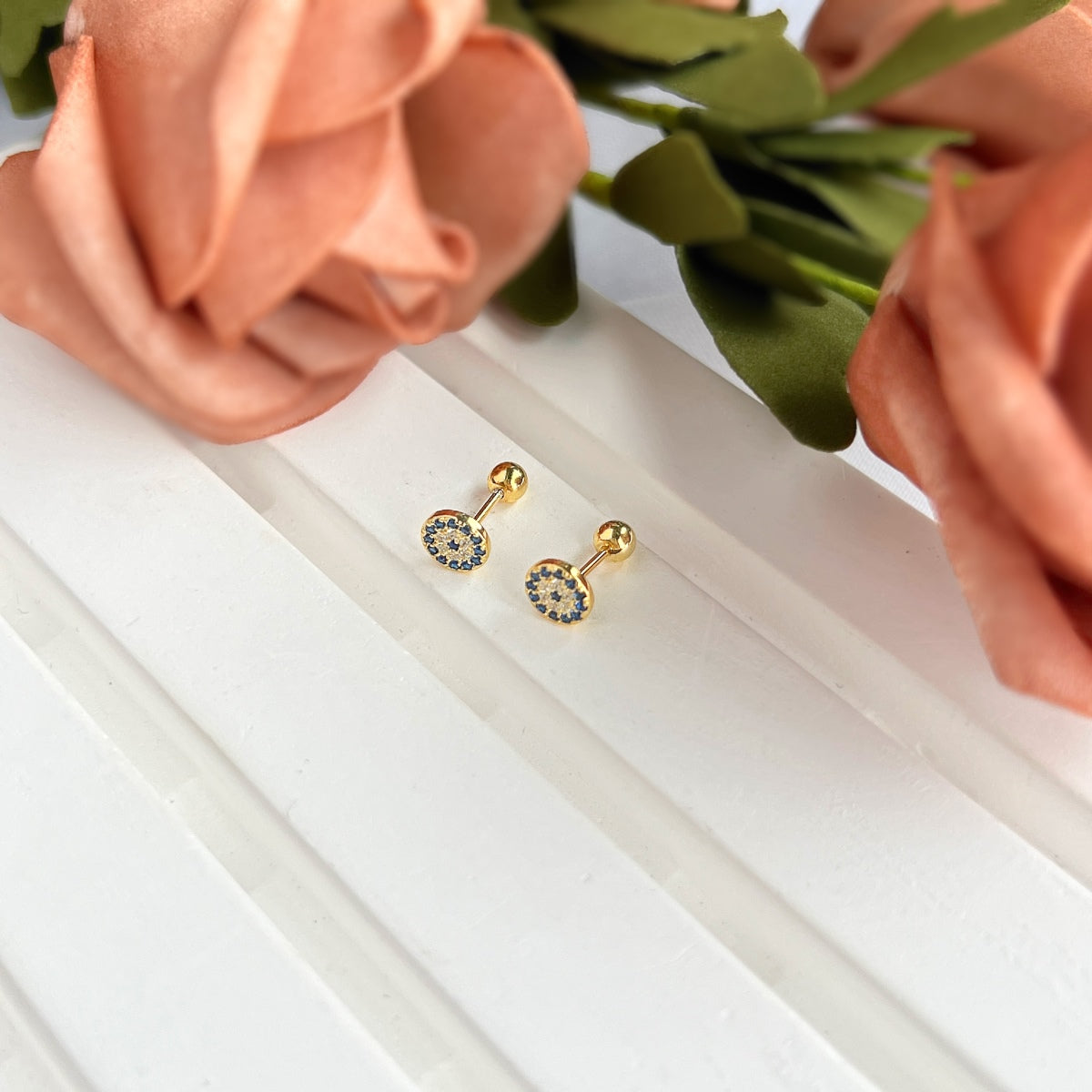 [Raffine]Devil's Eye Ear Bone Nail Earrings