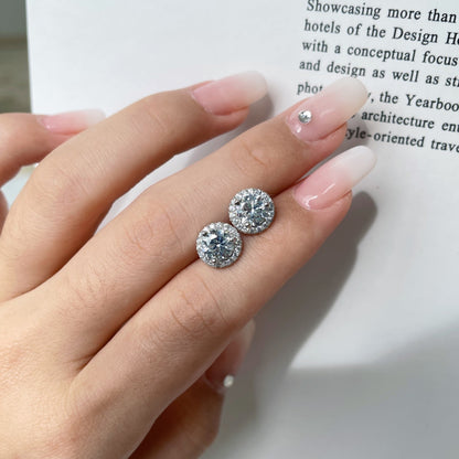 [Raffine]Classic Princess Round Shape Earrings