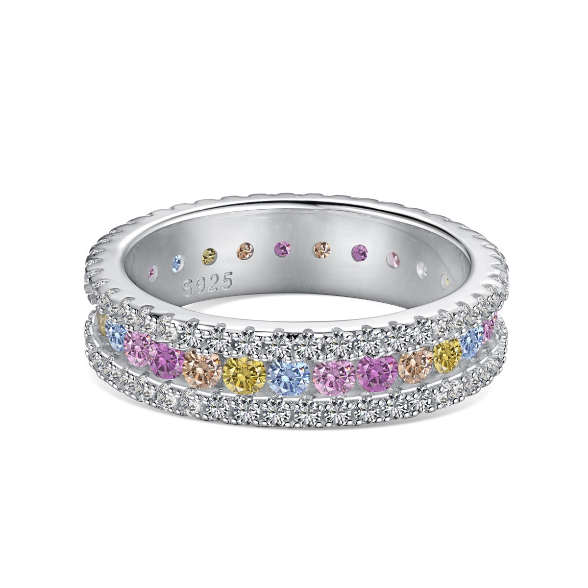 [Raffine] Anillo diario delicado y colorido con corte redondo