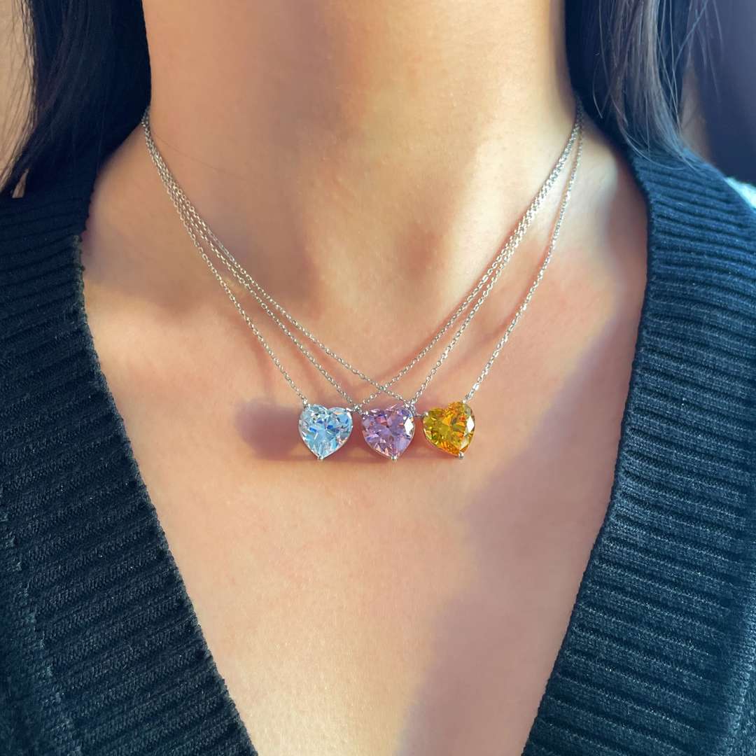 [Raffine]6.0 carat Radiant Heart Shape Necklace