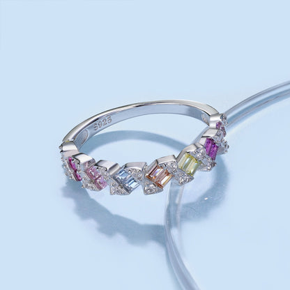 [Raffine] Anillo diario delicado con corte esmeralda vibrante