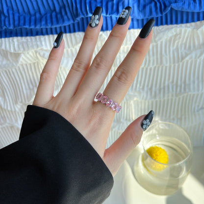[Raffine] Anillo de tenis de corte cojín alargado y delicado