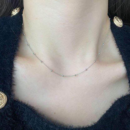 [Raffine]Small Bead Clavicle Chain Simple Necklace