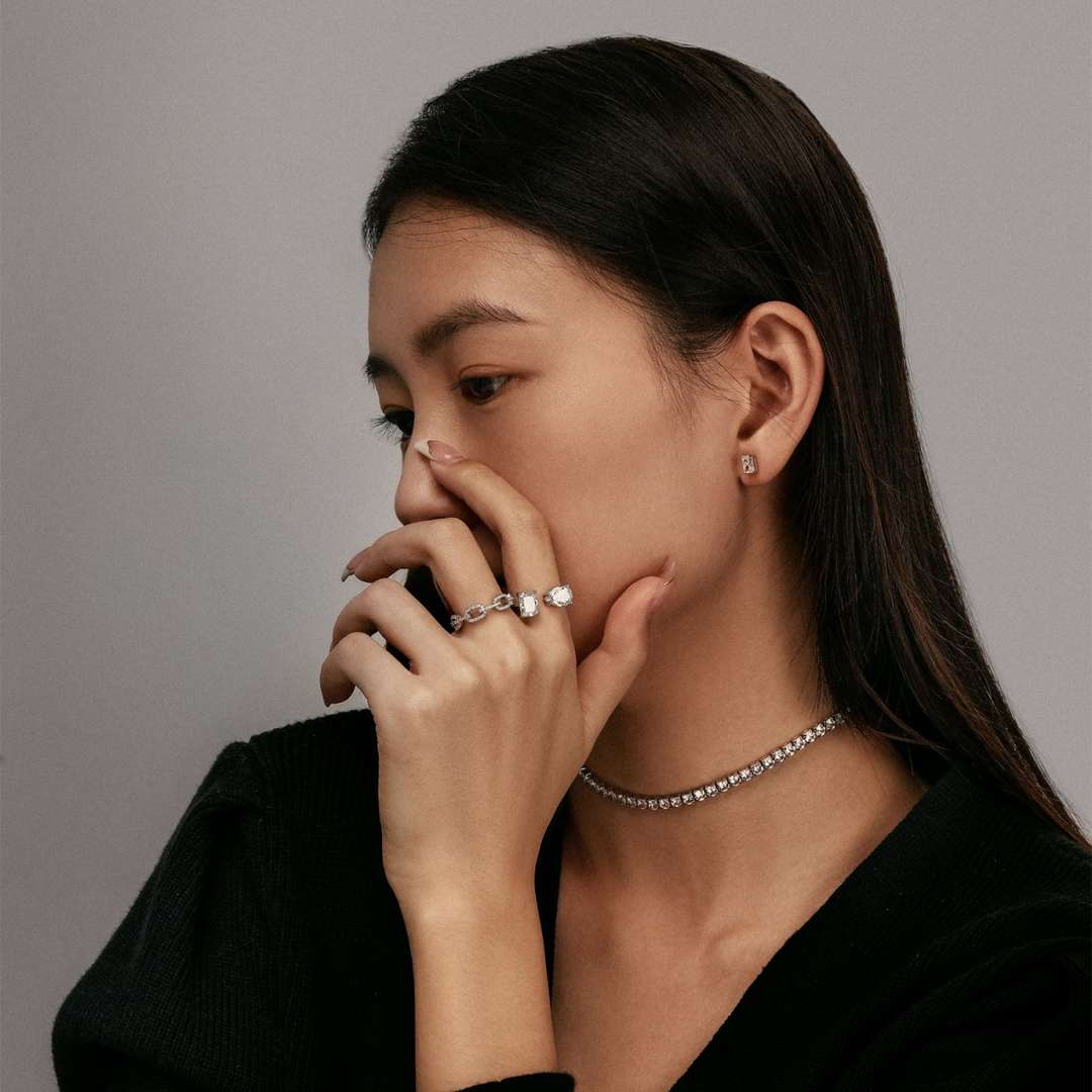 [Raffine]Elegant Tennis Chain Necklace