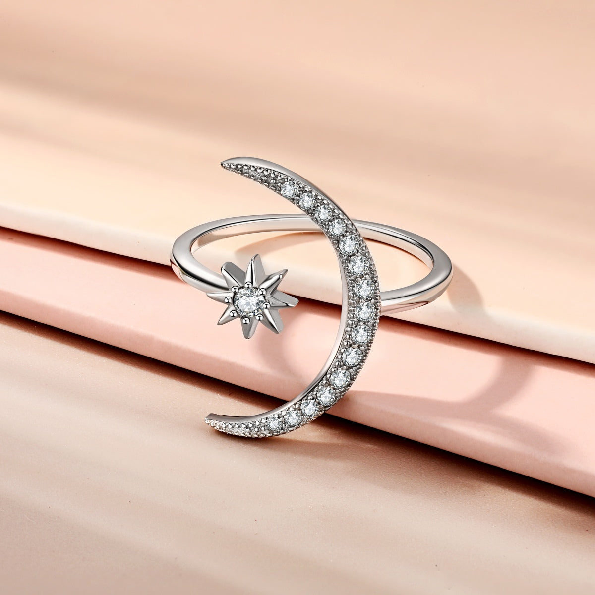 [Raffine]Anillo de luna y estrella de la eternidad