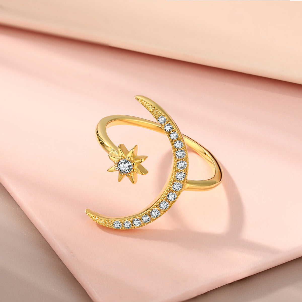 [Raffine]Anillo de luna y estrella de la eternidad