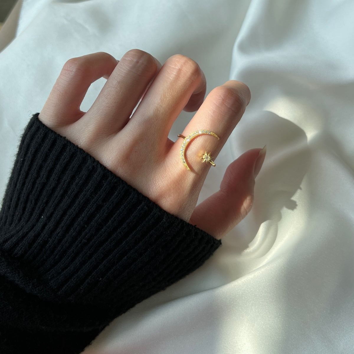[Raffine]Anillo de luna y estrella de la eternidad