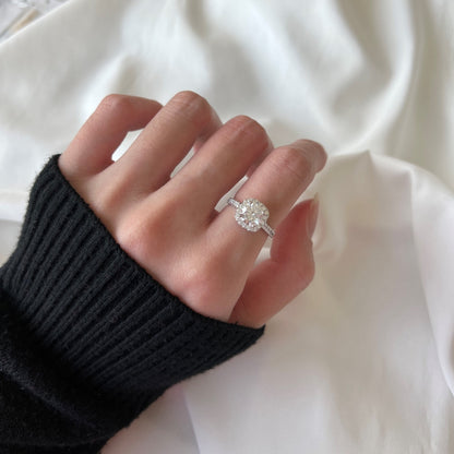 [Raffine] Anillo de bodas de corte redondo resplandeciente y deslumbrante
