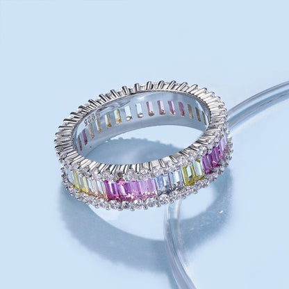 [Raffine] Anillo diario delicado con corte esmeralda caleidoscópico