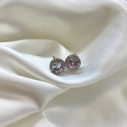 [Raffine]Classic Princess Round Shape Earrings