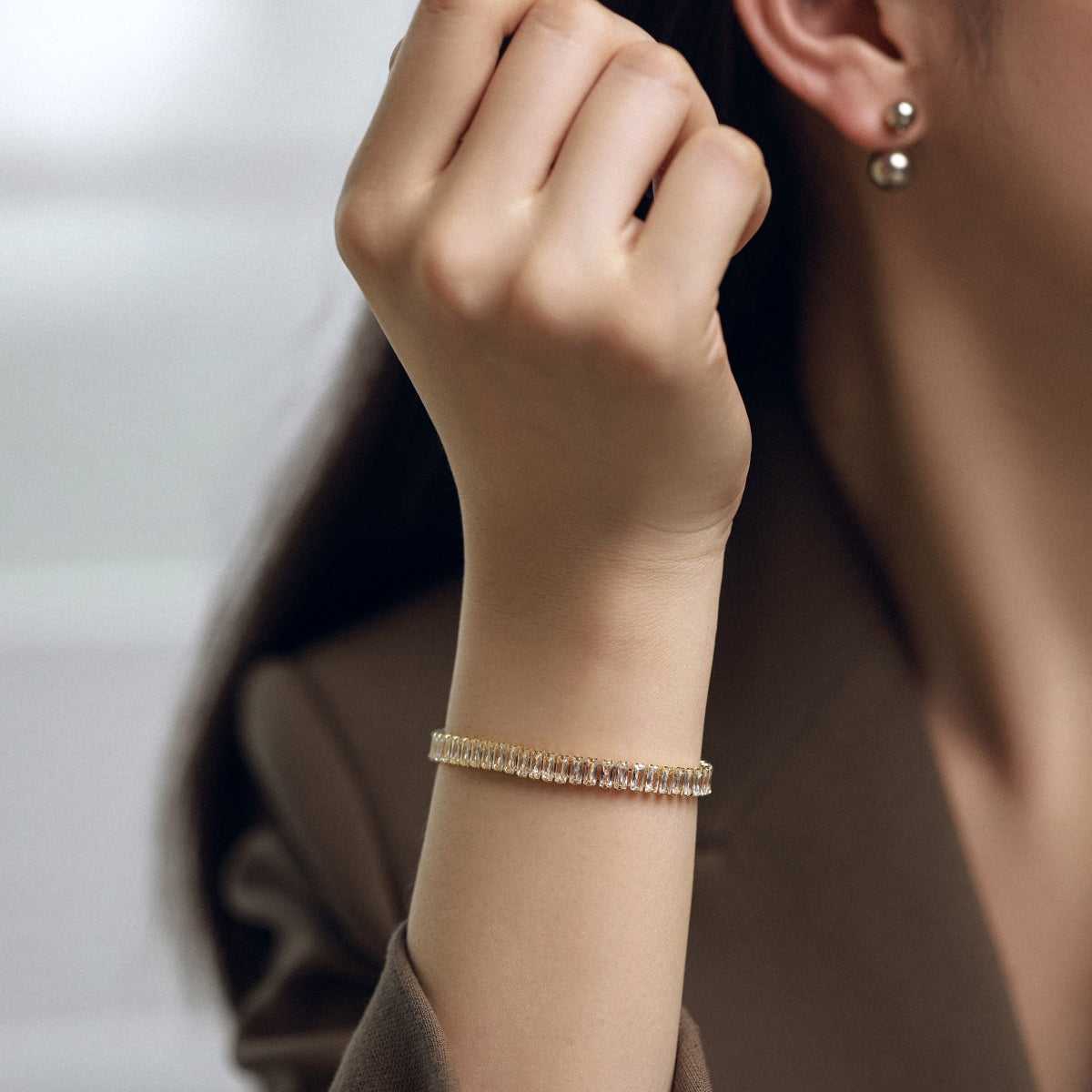 [Raffine] Exquisita pulsera diaria de corte esmeralda