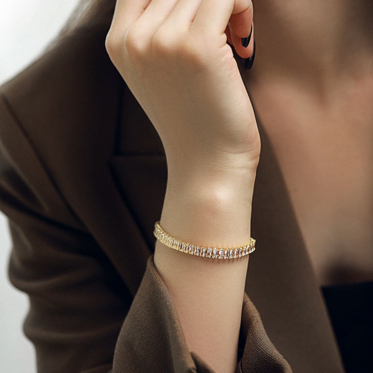 [Raffine] Exquisita pulsera diaria de corte esmeralda