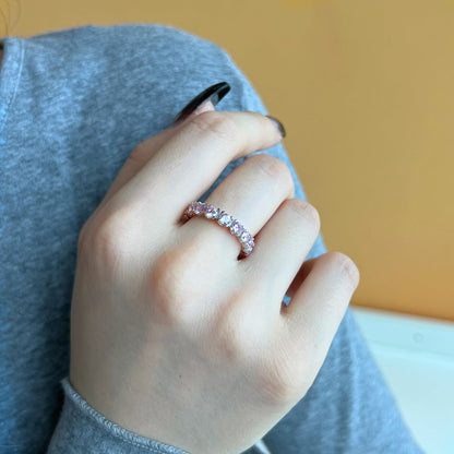 [Raffine] Anillo de tenis Eternity de corte redondo