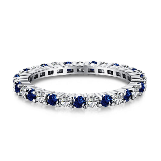 [Raffine] Exquisito anillo de tenis de corte redondo colorido